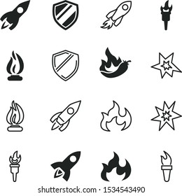 fire vector icon set such as: universe, chilli, green, mexican, spicy, success, cooking, capsicum, sputnik, paprika, chili, ufo, fresh, astronaut, fantasy, color, galaxy, cosmos, alien, spice