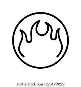 Fire Vector Icon. Vector sign in simple style isolated on white background.