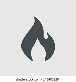 Fire vector icon solid grey