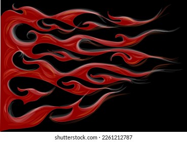 Feuer-Vektorgrafik einzeln auf schwarzem Hintergrund