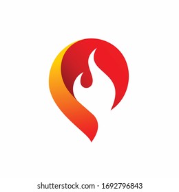 fire vector illustration, letter P logo design