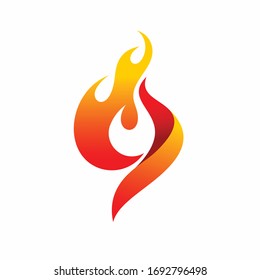ilustración de vector de incendio, icono de logotipo de incendio