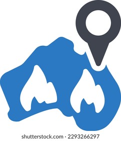 ilustración del vector de incendio en un fondo transparente. Símbolos de calidad superior. Iconos vectoriales de glifos para diseño de conceptos y gráficos.
