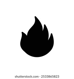 Ilustración vectorial de fuego, diseño de silueta de fondo blanco.