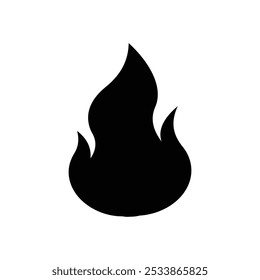 Ilustração do vetor de fogo, Silhueta Design Branco Fundo.
