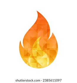 Ilustración vectorial de fuego. Elemento estilizado sobre fondo blanco. Mejor para patrones sin inconvenientes, poligrafía, creación de logotipos, aplicaciones móviles y diseño web.