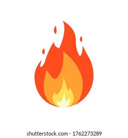 Fire vector isolated on white background.