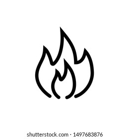 Fire Vector Line. Editable Stroke