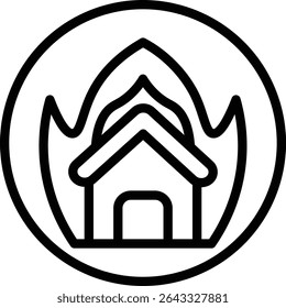 Fire Vector Line Icon Design