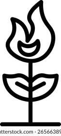 Diseño de icono de línea de Vector de fuego