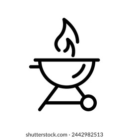 símbolo de icono de línea vectorial de fuego