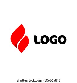 Fire vector logo. Elegant red flame icon.