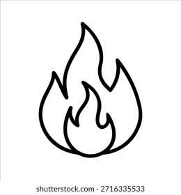 Contorno del logotipo del Vector de fuego en el fondo blanco