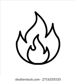 Fire Vektor Logo Umriss auf weißem Hintergrund