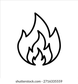 Contorno del logotipo del Vector de fuego en el fondo blanco