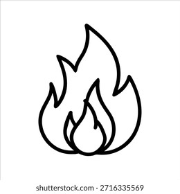 Fire vector logo outline in white background