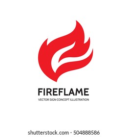 Fire - vector logo template concept illustration. Flame creative sign. Hot warm icon. Dangerous symbol. Design element.