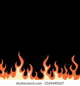 Fire vector on a black background.
