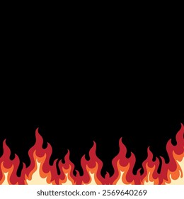 Fire vector on a black background.