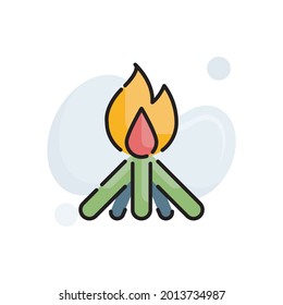 Fire vector outline filled icon style illustration. EPS 10 file 