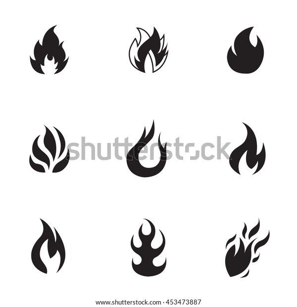 Fire Vector Set Simple Fire Shape Stock Vector (Royalty Free) 453473887