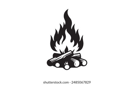 Feuer Vektorgrafik Silhouette Kunst Illustration.