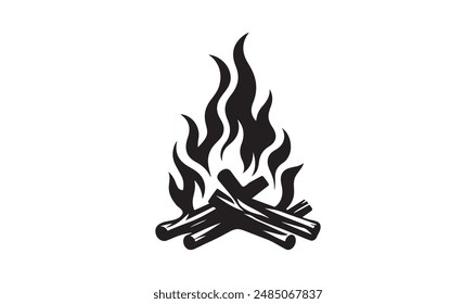 Fire vector silhouette art illustration.