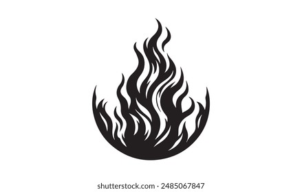 Fire vector silhouette art illustration.