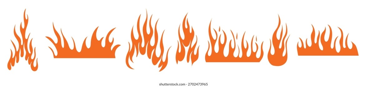 Ilustração da silhueta do vetor de fogo. Incêndio de chama