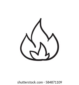 Fire vector sketch icon isolated on background. Hand drawn Fire icon. Fire sketch icon for infographic, website or app.