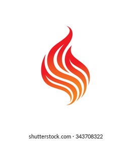 Fire - vector template logo concept illustration. Flame tattoo sign. Hot warm icon. Dangerous symbol. Design element.