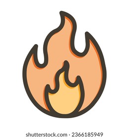 Fire Vector Thick Line Filled Colors Icon For Personal And Commercial Use.
