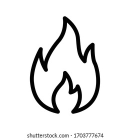 Fire Vector Thin Line Icon 