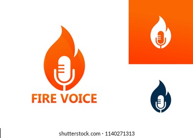 Fire Voice Logo Template Design Vector, Emblem, Design Concept, Creative Symbol, Icon