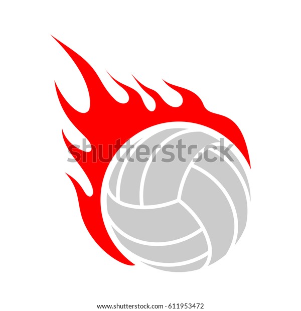 Fire Volleyball Flame Ball Emblem Game Stock Vector (Royalty Free ...