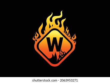 Fire W Letter Logo And Icon Design Template
