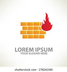 Fire wall design,logo template,colour concept design,clean vector