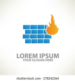 Fire wall design,logo template,colour concept design,clean vector