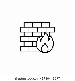 fire wall icon sign vector