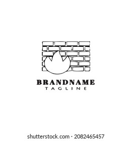 Brandschutzlogo-Zeichentricksymbol-Designvorlage schwarz, moderne einzelne Vektorgrafik