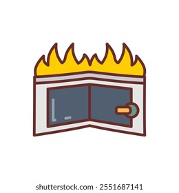 Fire Wallet Filled Icons , Vector illustration
