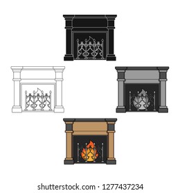 Fire, warmth and comfort. Fireplace single icon in cartoon style vector symbol stock illustration web.