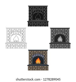 Fire, warmth and comfort. Fireplace single icon in cartoon style vector symbol stock illustration web.