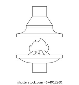 Fire, warmth and comfort. Fireplace single icon in outline style vector symbol stock illustration web.