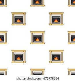 Fire, warmth and comfort. Fireplace single icon in cartoon style vector symbol stock illustration web.
