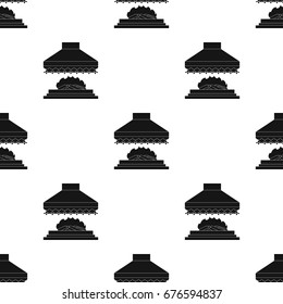 Fire, warmth and comfort. Fireplace single icon in black style vector symbol stock illustration web.