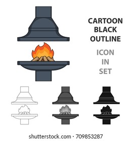 Fire, warmth and comfort. Fireplace single icon in cartoon style vector symbol stock illustration web.
