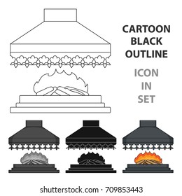 Fire, warmth and comfort. Fireplace single icon in cartoon style vector symbol stock illustration web.