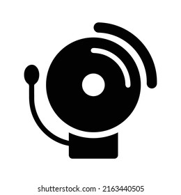 Fire, warning, alert, alarm icon. Black vector graphics.