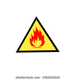 fire warning with a colorful triangle